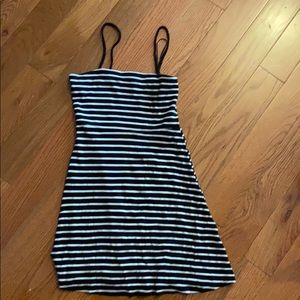 Black and white striped dress